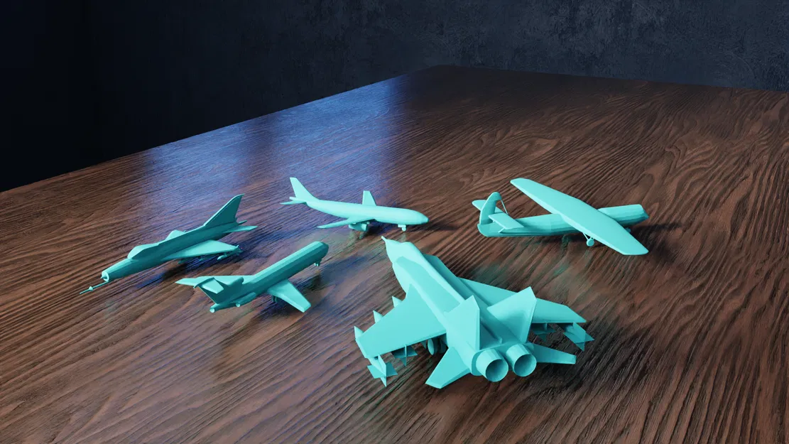 Bộ Sưu Tập Mô Hình Máy Bay Low Poly V1 - Image 1