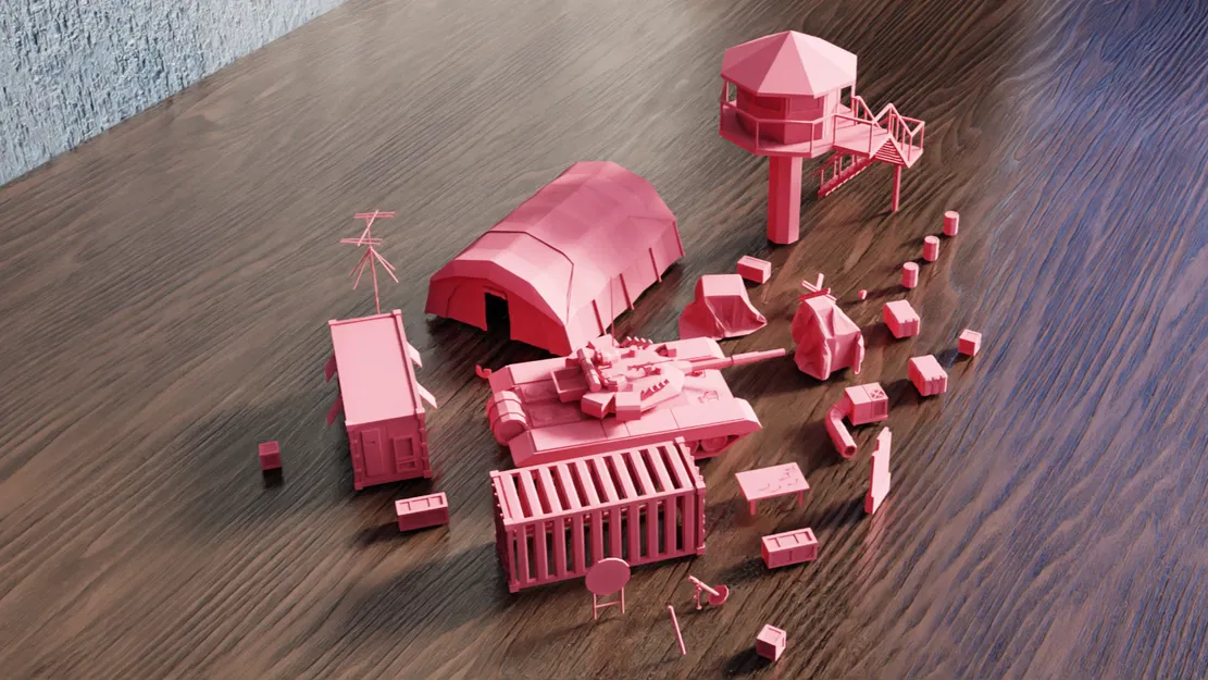 Bộ Sưu Tập Quân Cụ & Cắm Trại Phong Cách Low Poly - Image 1