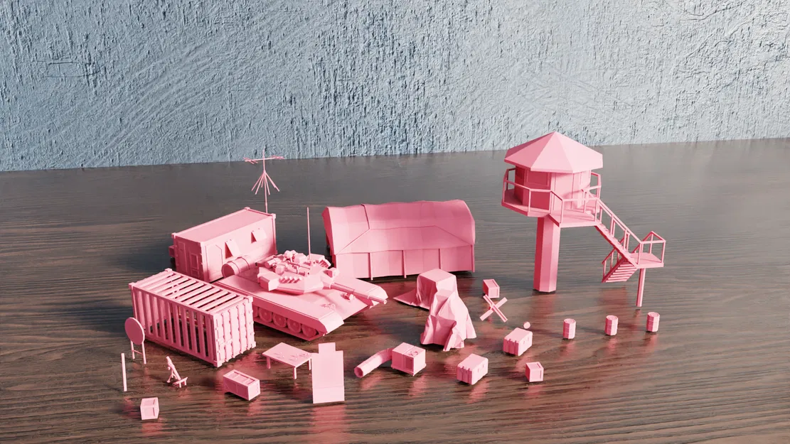 Bộ Sưu Tập Quân Cụ & Cắm Trại Phong Cách Low Poly - Image 3