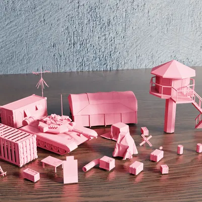 Bộ Sưu Tập Quân Cụ & Cắm Trại Phong Cách Low Poly