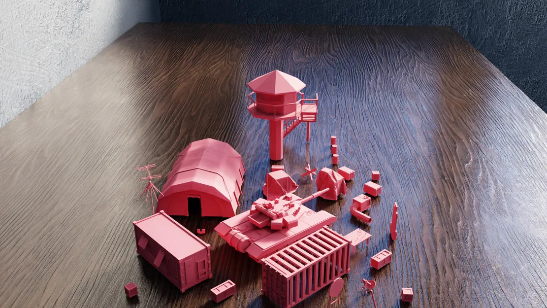 Bộ Sưu Tập Quân Cụ & Cắm Trại Phong Cách Low Poly - Image 6