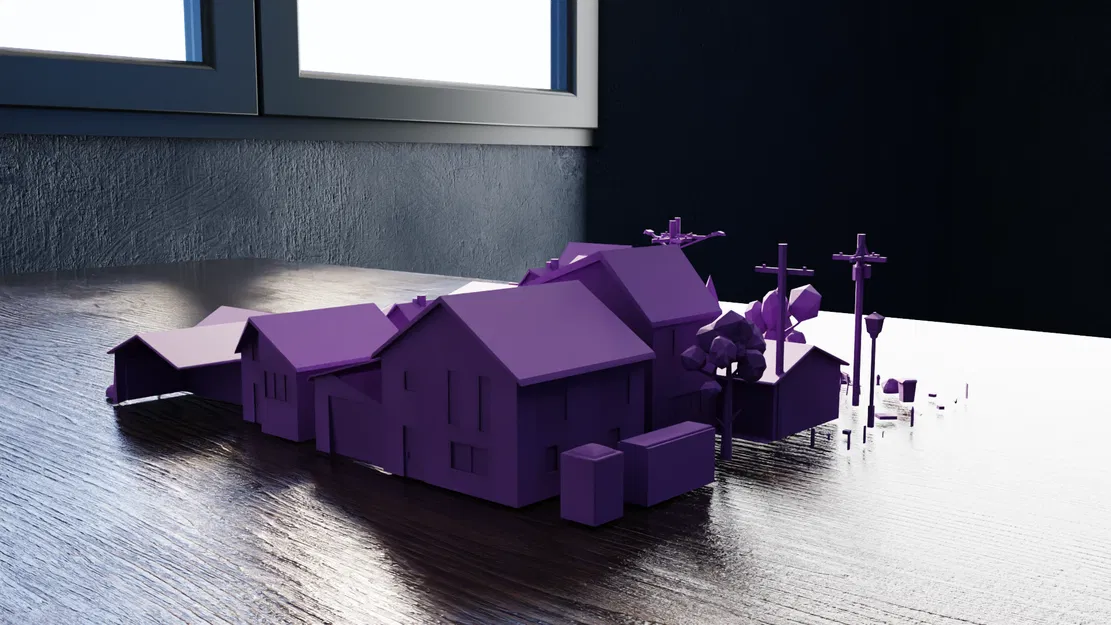 Bộ sưu tập Yếu tố Thị trấn Low Poly V1 - Image 6