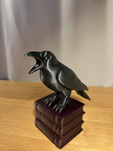 Tượng Quạ Trên Sách - Đồ Trang Trí Halloween Gothic - Image 2