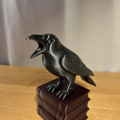 Tượng Quạ Trên Sách - Đồ Trang Trí Halloween Gothic