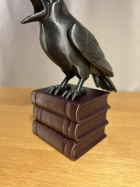 Tượng Quạ Trên Sách - Đồ Trang Trí Halloween Gothic - Image 3