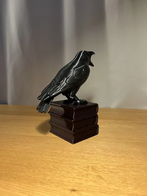 Tượng Quạ Trên Sách - Đồ Trang Trí Halloween Gothic - Image 4
