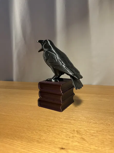 Tượng Quạ Trên Sách - Đồ Trang Trí Halloween Gothic - Image 5