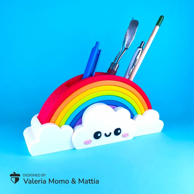 Kệ Bút Cầu Vồng – In Từng Bộ Phận & Không Cần Keo Dán! - Image 1