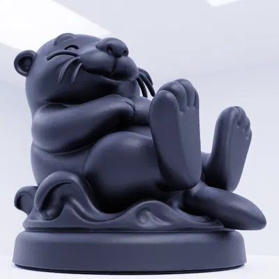 Mô Hình Rái Cá Dễ Thương Đang Nổi - Động Vật Dưới Nước Đáng Yêu