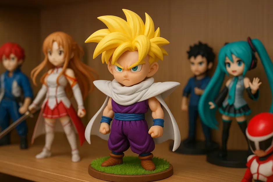 Chibi Super Saiyan Gohan – Mô Hình 3D Có Đế Cỏ - Image 1