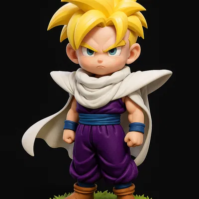 Chibi Super Saiyan Gohan – Mô Hình 3D Có Đế Cỏ