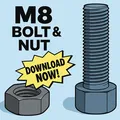 Ốc Vít và Đai Ốc M8 × 1.25 mm (In 3D, Ren ISO Metric) - Thumbnail 1