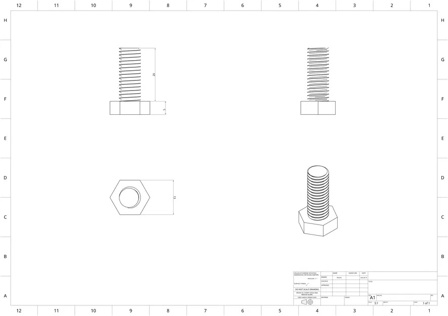 Ốc Vít và Đai Ốc M8 × 1.25 mm (In 3D, Ren ISO Metric) - Image 4