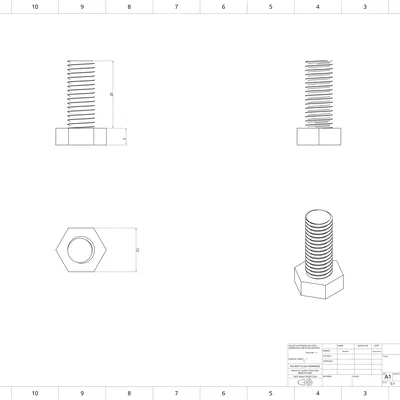 Ốc Vít và Đai Ốc M8 × 1.25 mm (In 3D, Ren ISO Metric)