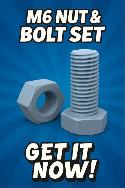 Ốc và Đai Ốc M6 × 1 mm (In 3D, Ren Hệ Mét ISO) - Image 1