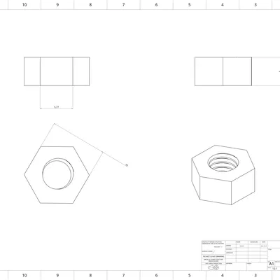 Ốc và Đai Ốc M6 × 1 mm (In 3D, Ren Hệ Mét ISO)