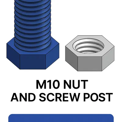 Vít và Ec-măng M10 (In 3D, Ren ISO Metric)