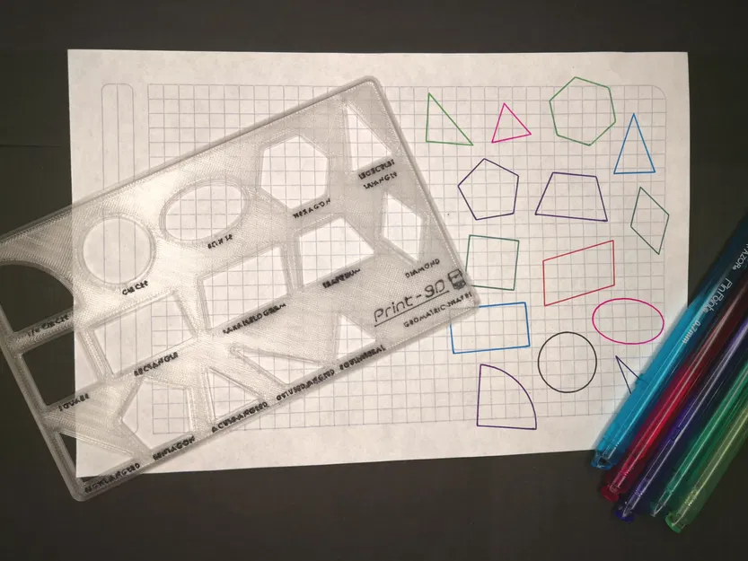 Mẫu Vẽ Hình Học - Khuôn Vẽ - Image 1