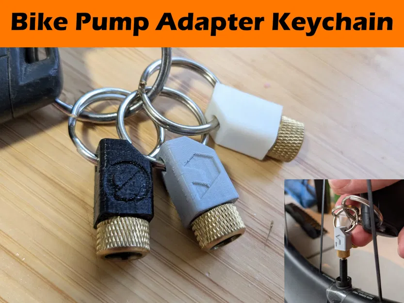 Móc Khóa Giữ Bộ Chuyển Đổi Bơm Xe Đạp | Presta sang Schrader (AV sang SV) | In 3D – 3 Phiên Bản - Image 1