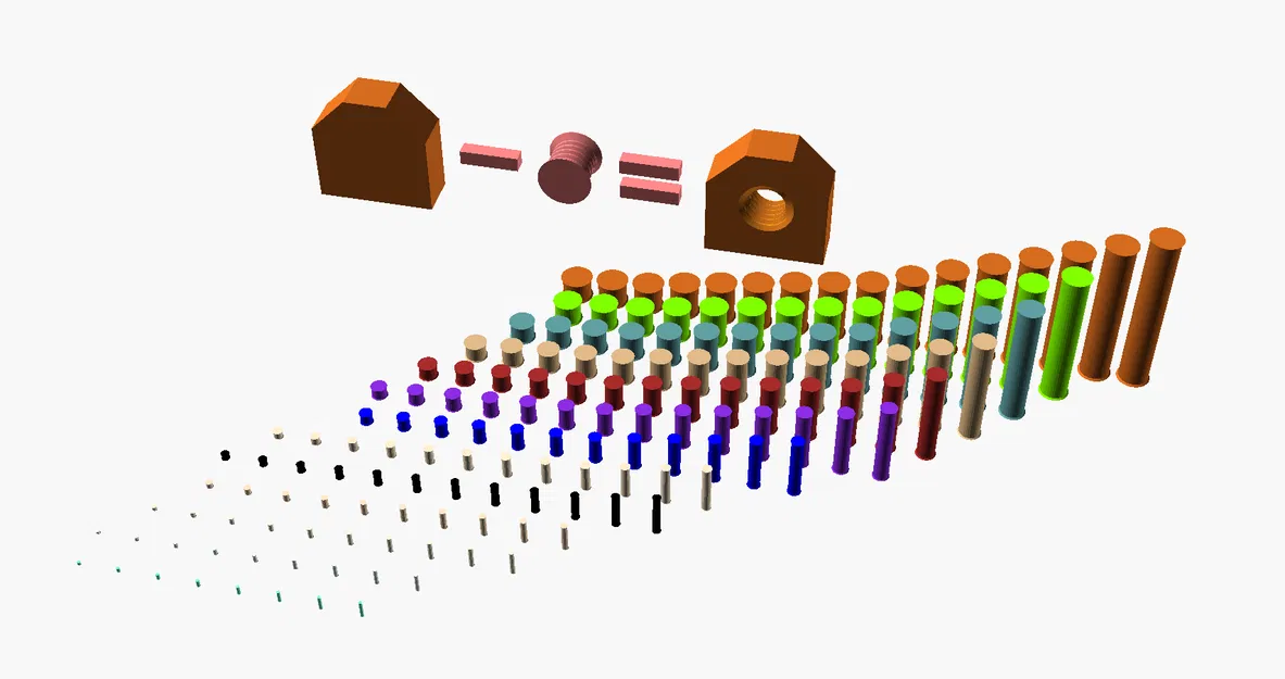 Hàng trăm lỗ ren trong Metric từ M2 đến M64 để trừ khỏi thiết kế của bạn - Image 1