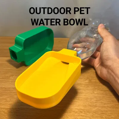 Chén Nước Ngoài Trời Cho Thú Cưng Có Gắn Chai Tiện Lợi
