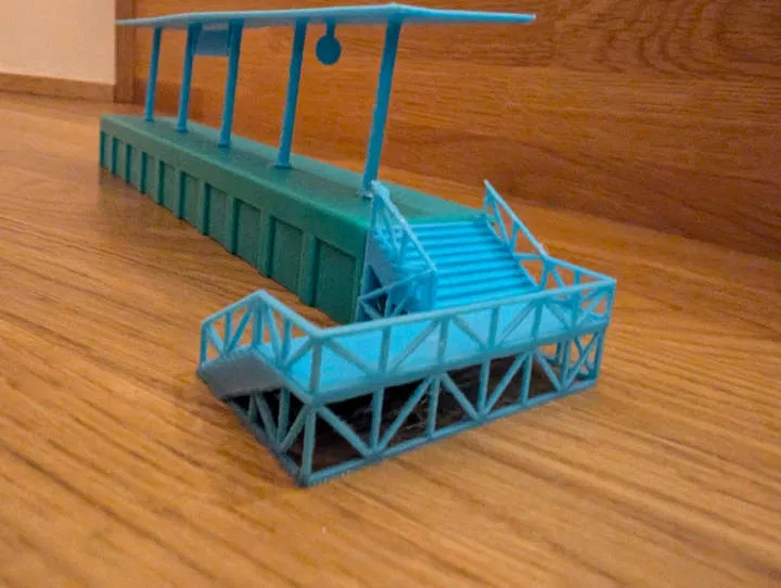 Cầu thang sân ga tàu H0, Bahnsteig Treppe Eisenbahnstation 1:87 - Image 1