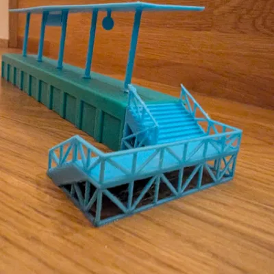 Cầu thang sân ga tàu H0, Bahnsteig Treppe Eisenbahnstation 1:87