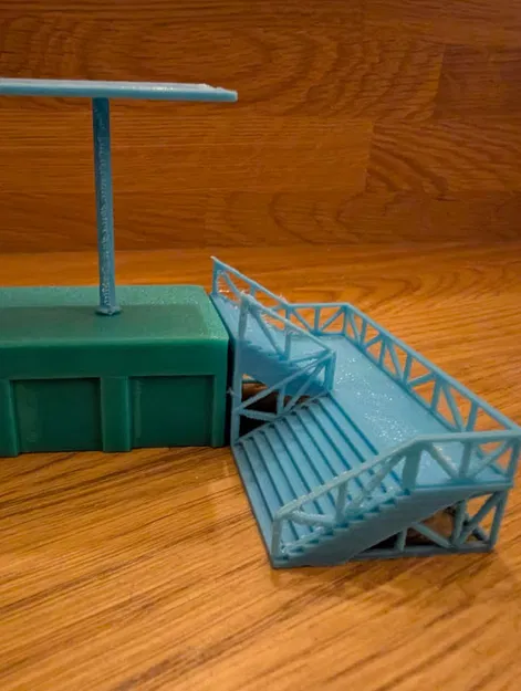 Cầu thang sân ga tàu H0, Bahnsteig Treppe Eisenbahnstation 1:87 - Image 2