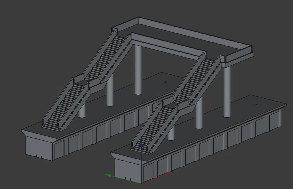 Cầu đi bộ cho Ga Tàu H0, Bahnsteig Eisenbahnstation 1:87 - Image 2
