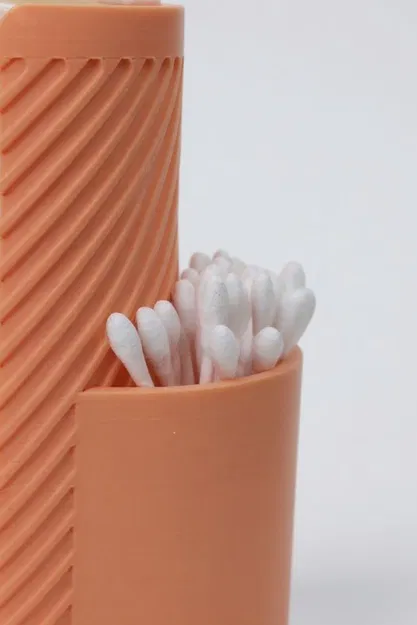 Hộp Đựng Bông Tẩy Trang & Tăm Bông Kiểu Dáng Hiện Đại Có Gân - Image 3