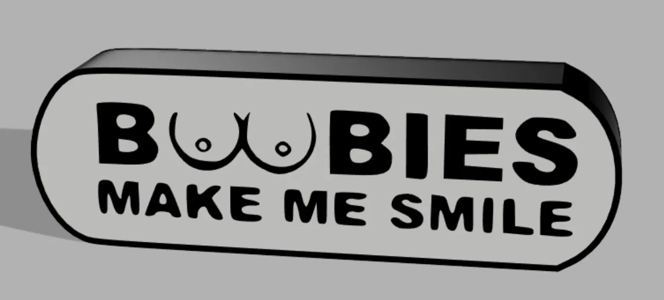Mô hình "Boobies" - Biển "Boobies Make Me Smile" - Image 1