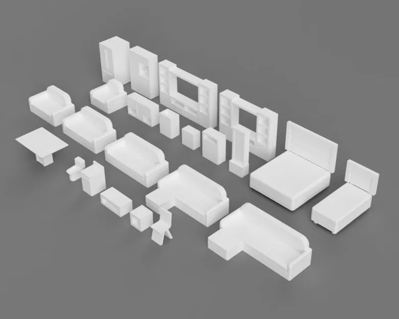 Bộ Nội Thất Mini Tỉ Lệ 1:100 - Image 3