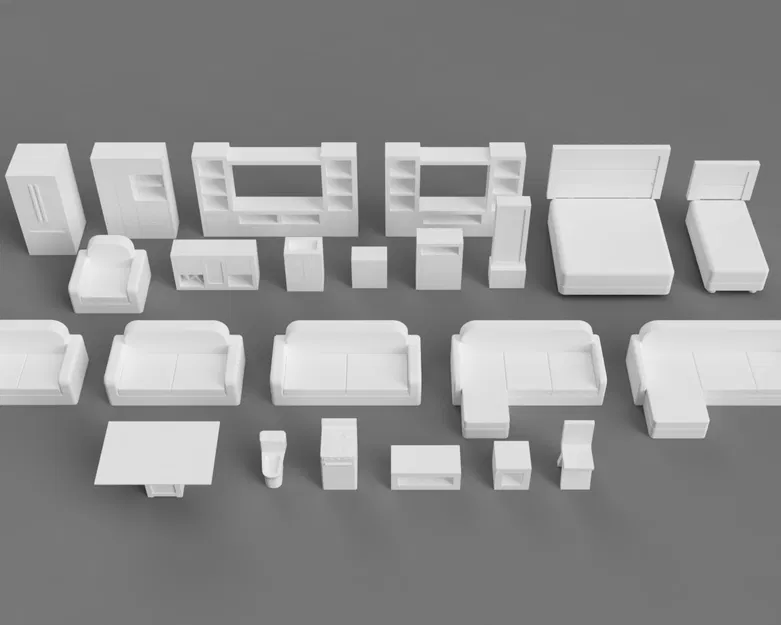 Bộ Nội Thất Mini Tỉ Lệ 1:100 - Image 4