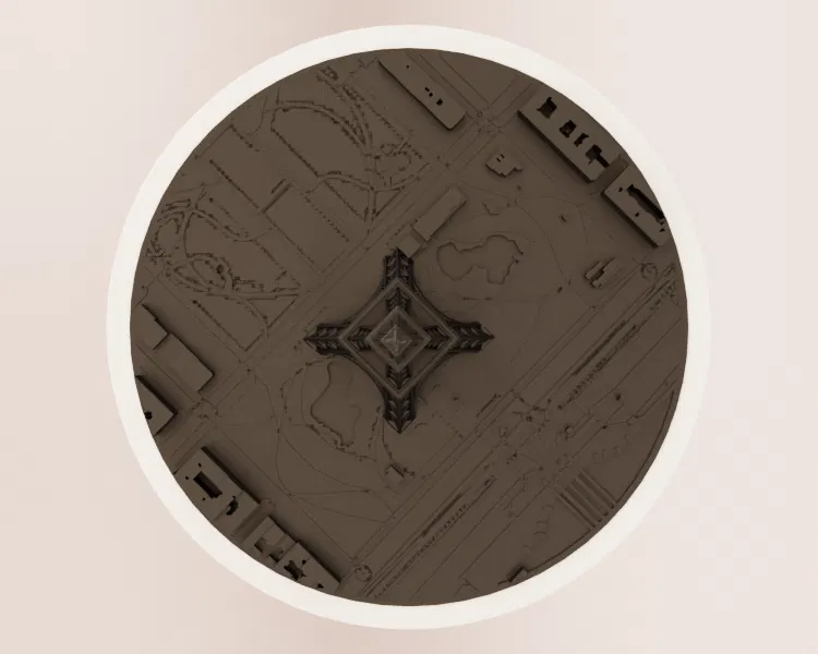 Tháp Eiffel & Bản đồ địa hình tròn Thành phố Paris - Image 3