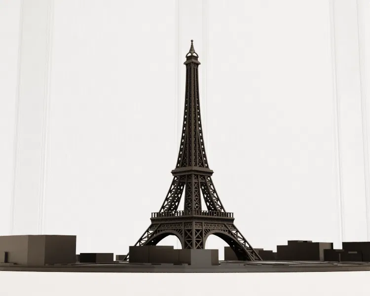 Tháp Eiffel & Bản đồ địa hình tròn Thành phố Paris - Image 4