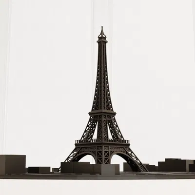 Tháp Eiffel & Bản đồ địa hình tròn Thành phố Paris