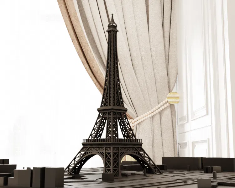 Tháp Eiffel & Bản đồ địa hình tròn Thành phố Paris - Image 5