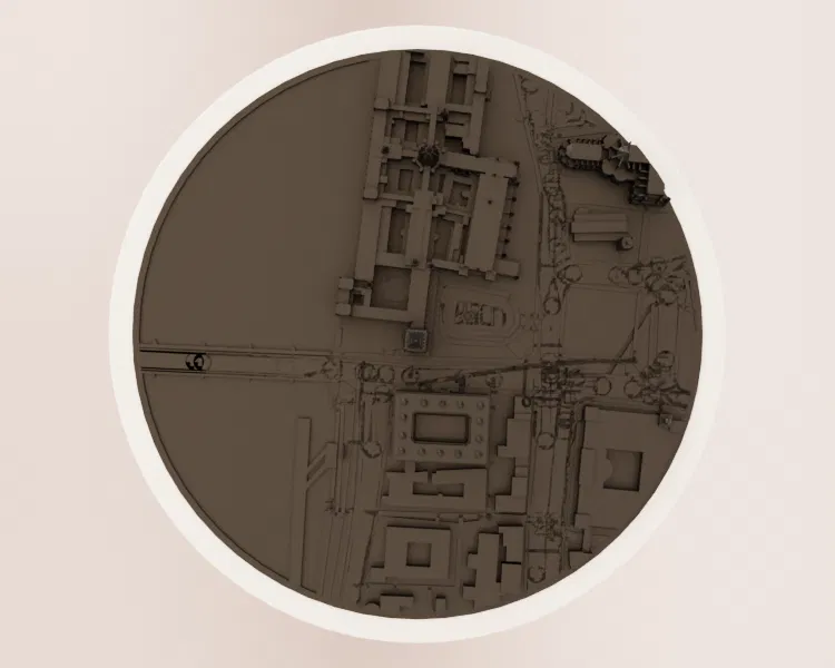 Bản Đồ Địa Hình Tròn Big Ben & Westminster - London STL - Image 2