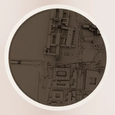 Bản Đồ Địa Hình Tròn Big Ben & Westminster - London STL