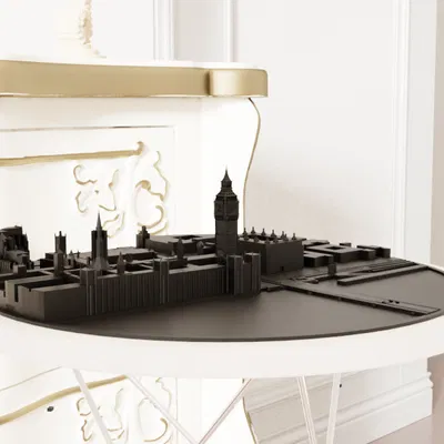 Bản Đồ Địa Hình Tròn Big Ben & Westminster - London STL