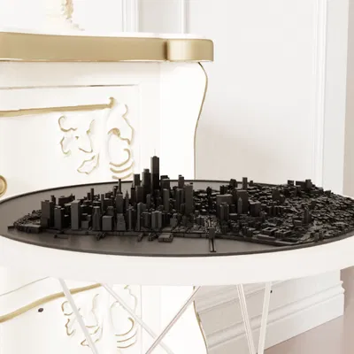 Đường chân trời New York - Bản đồ địa hình tròn STL