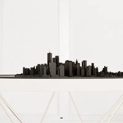 Đường chân trời New York - Bản đồ địa hình tròn STL