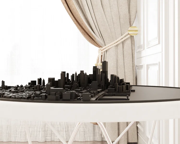 Đường chân trời New York - Bản đồ địa hình tròn STL - Image 5