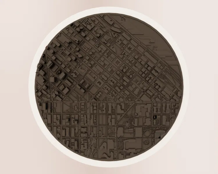 Bản Đồ Địa Hình Tròn Seattle & Kim Chti Space Needle STL - Image 4