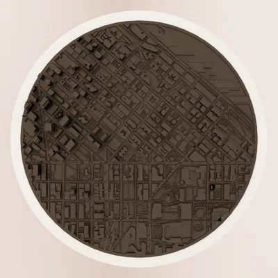 Bản Đồ Địa Hình Tròn Seattle & Kim Chti Space Needle STL