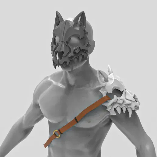 Mặt Nạ Đầu Chó Sói In 3D Cho Cosplay & Halloween - Image 1