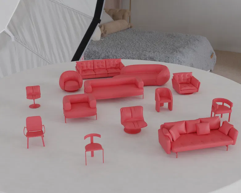 Gói STL Siêu Lớn Đồ Nội Thất Mini Hiện Đại 1 – Ghế, Sofa & Hơn Thế Nữa - Image 1