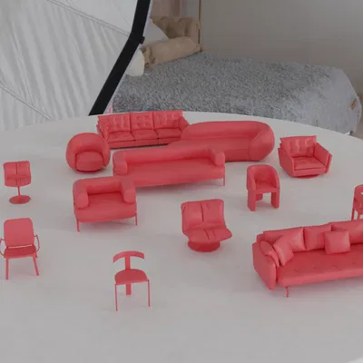 Gói STL Siêu Lớn Đồ Nội Thất Mini Hiện Đại 1 – Ghế, Sofa & Hơn Thế Nữa