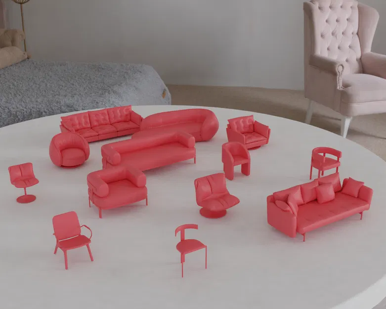 Gói STL Siêu Lớn Đồ Nội Thất Mini Hiện Đại 1 – Ghế, Sofa & Hơn Thế Nữa - Image 14