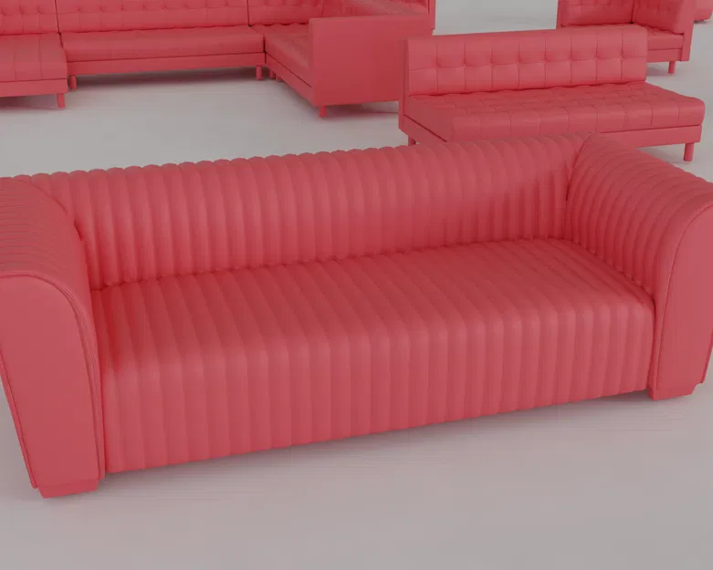 Mô Hình Thu Nhỏ Ghế Sofa & Ghế Ngồi Hiện Đại STL MegaPack 2 – Bernhardt & BoConcept - Image 2